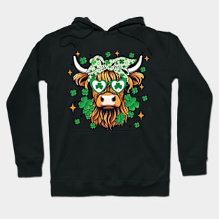 St Patrick's Day Highland Cow Hoodie